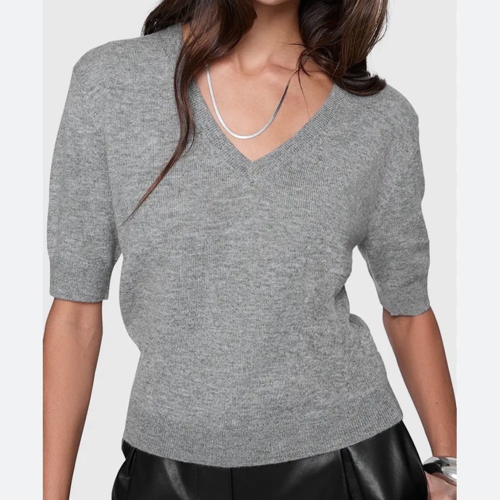 Rebecca Minkoff Heather Gray V-Neck Sweater